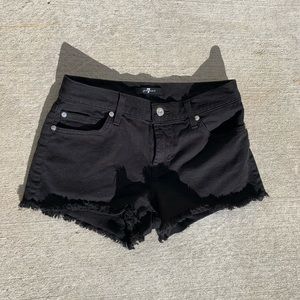 SEVEN black jean short shorts
